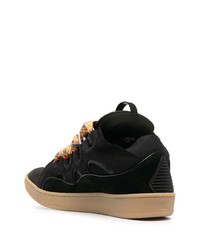 schwarze Wildleder niedrige Sneakers von Lanvin