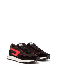 schwarze Wildleder niedrige Sneakers von Diesel