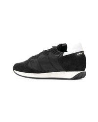 schwarze Wildleder niedrige Sneakers von Philippe Model