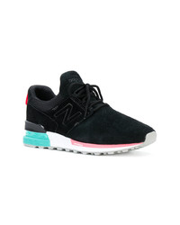 schwarze Wildleder niedrige Sneakers von New Balance