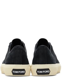 schwarze Wildleder niedrige Sneakers von Tom Ford