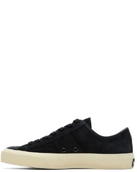 schwarze Wildleder niedrige Sneakers von Tom Ford