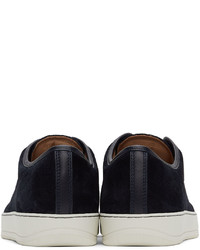 schwarze Wildleder niedrige Sneakers von Lanvin