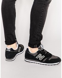 schwarze Wildleder niedrige Sneakers von New Balance