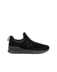 schwarze Wildleder niedrige Sneakers von New Balance