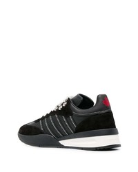 schwarze Wildleder niedrige Sneakers von DSQUARED2