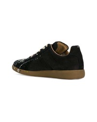 schwarze Wildleder niedrige Sneakers von Maison Margiela