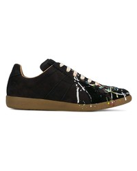 schwarze Wildleder niedrige Sneakers von Maison Margiela