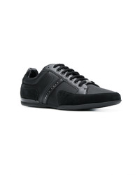 schwarze Wildleder niedrige Sneakers von BOSS HUGO BOSS