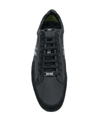 schwarze Wildleder niedrige Sneakers von BOSS HUGO BOSS