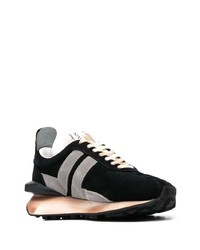 schwarze Wildleder niedrige Sneakers von Lanvin