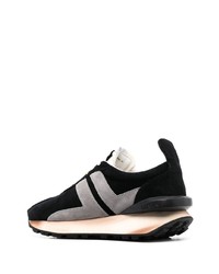 schwarze Wildleder niedrige Sneakers von Lanvin