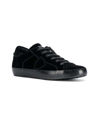 schwarze Wildleder niedrige Sneakers von Philippe Model