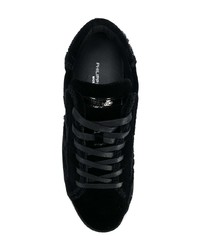 schwarze Wildleder niedrige Sneakers von Philippe Model