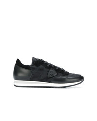 schwarze Wildleder niedrige Sneakers von Philippe Model