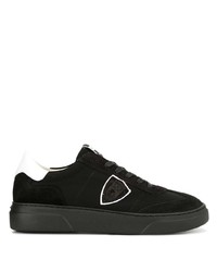 schwarze Wildleder niedrige Sneakers von Philippe Model Paris