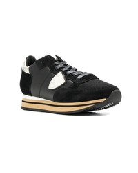 schwarze Wildleder niedrige Sneakers von Philippe Model