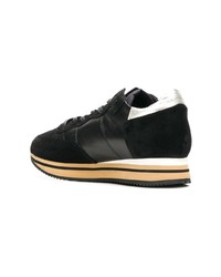 schwarze Wildleder niedrige Sneakers von Philippe Model