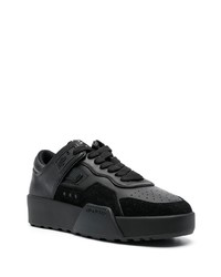 schwarze Wildleder niedrige Sneakers von Moncler