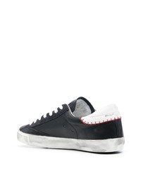 schwarze Wildleder niedrige Sneakers von Philippe Model Paris