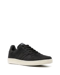 schwarze Wildleder niedrige Sneakers von Tom Ford