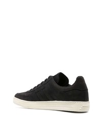 schwarze Wildleder niedrige Sneakers von Tom Ford