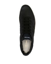 schwarze Wildleder niedrige Sneakers von Tom Ford