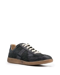 schwarze Wildleder niedrige Sneakers von Maison Margiela