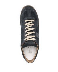 schwarze Wildleder niedrige Sneakers von Maison Margiela