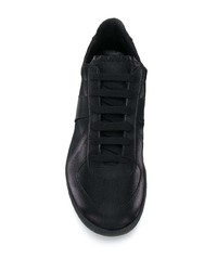 schwarze Wildleder niedrige Sneakers von Maison Margiela