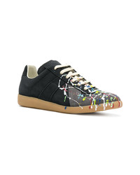 schwarze Wildleder niedrige Sneakers von Maison Margiela