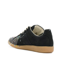 schwarze Wildleder niedrige Sneakers von Maison Margiela