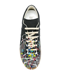 schwarze Wildleder niedrige Sneakers von Maison Margiela