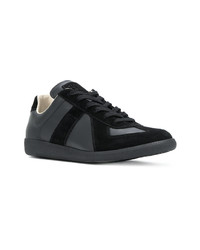 schwarze Wildleder niedrige Sneakers von Maison Margiela