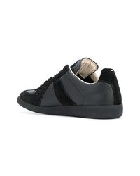 schwarze Wildleder niedrige Sneakers von Maison Margiela