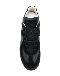 schwarze Wildleder niedrige Sneakers von Maison Margiela