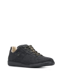 schwarze Wildleder niedrige Sneakers von Maison Margiela