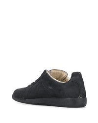 schwarze Wildleder niedrige Sneakers von Maison Margiela