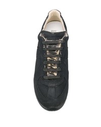 schwarze Wildleder niedrige Sneakers von Maison Margiela