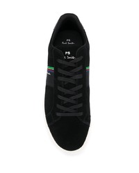 schwarze Wildleder niedrige Sneakers von PS Paul Smith