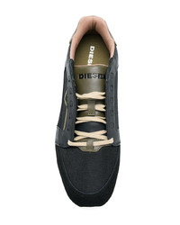 schwarze Wildleder niedrige Sneakers von Diesel