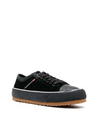 schwarze Wildleder niedrige Sneakers von Diesel