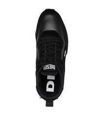 schwarze Wildleder niedrige Sneakers von Diesel