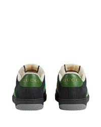 schwarze Wildleder niedrige Sneakers von Gucci