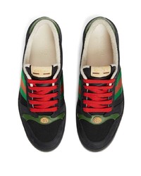 schwarze Wildleder niedrige Sneakers von Gucci