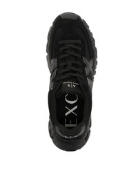 schwarze Wildleder niedrige Sneakers von Armani Exchange