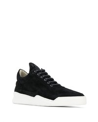 schwarze Wildleder niedrige Sneakers von Filling Pieces