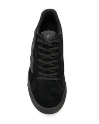 schwarze Wildleder niedrige Sneakers von Ea7 Emporio Armani