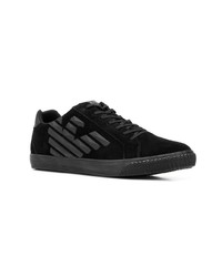 schwarze Wildleder niedrige Sneakers von Ea7 Emporio Armani