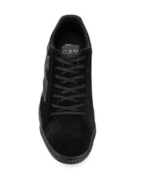 schwarze Wildleder niedrige Sneakers von Ea7 Emporio Armani